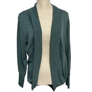 Gypsies & Moondust Green Open Front Cardigan Lace Back Detail